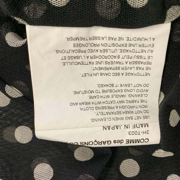 NOIR KEI NINOMIYA Black White Polka Dot Polyester Turtleneck Pullover - Picture 6 of 6